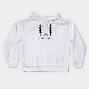 Simple Camping Life (under the moon) Kids Hoodie